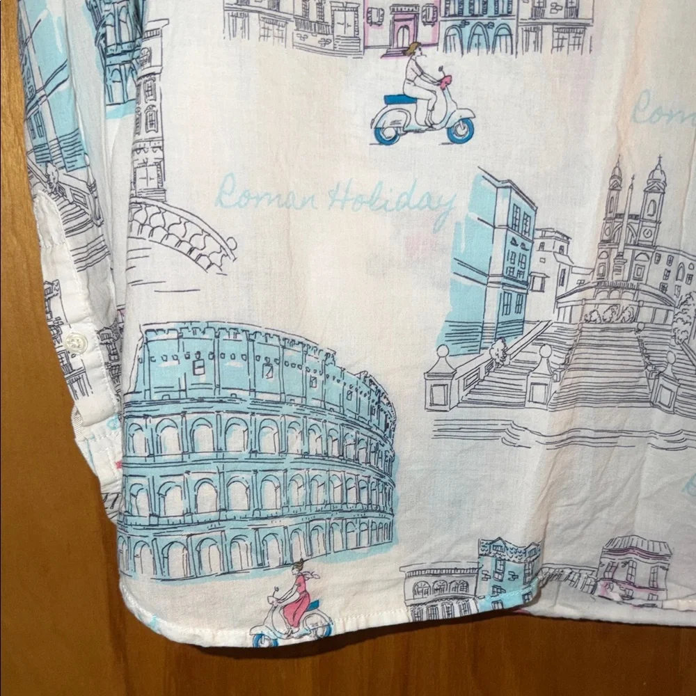 Talbots  Multicolor Roman Holiday Button Down Shirt - Picture 4 of 8